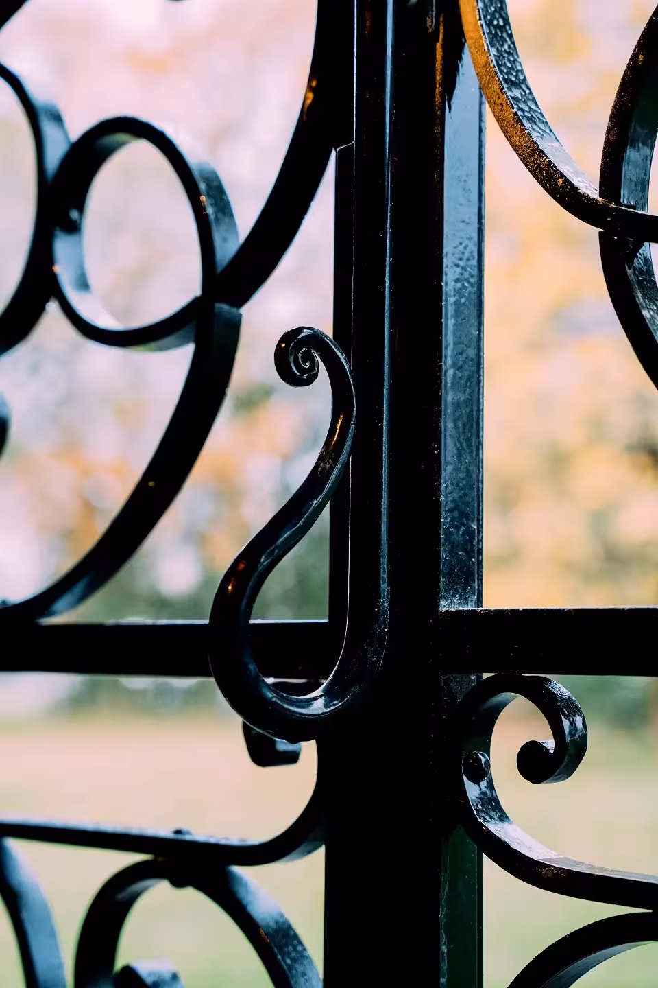 Détail des volutes en fer forgé d'une grille fabriquée à la méthode traditionnelle par Coyac près de la Beaujoire à Nantes